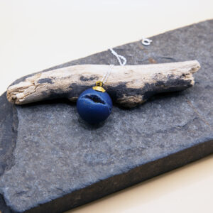 Petrol Blue Quartz Druzy on 18" Sterling Silver Chain