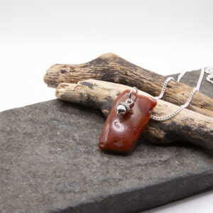 Carnelian Crystal and acorn charm