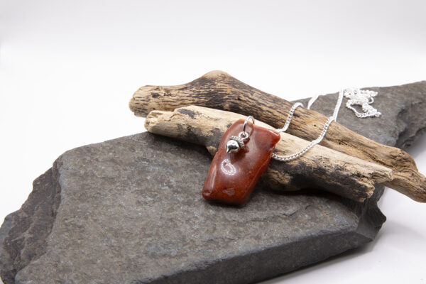 Carnelian Crystal and acorn charm