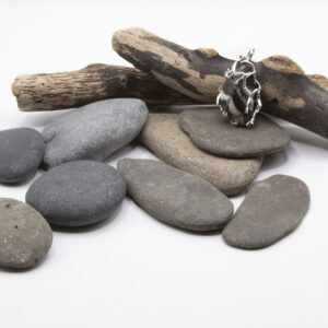 Striking Black and White Crystal Necklace on 18" Chain in Tree Setting