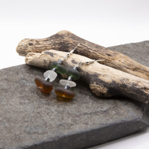 Multi coloured sea glass earrings