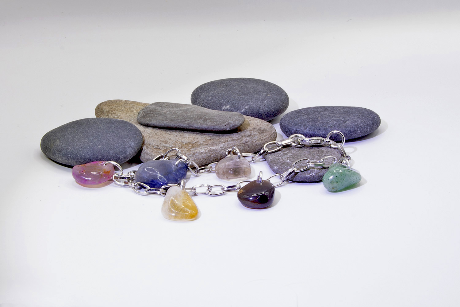 Multi Crystal Charm Bracelet