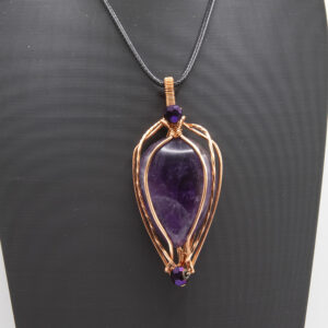 Stunning Amethyst Teardrop Cabochon Necklace