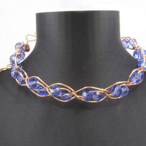 Beautiful Vivid Blue and Copper Woven Bracelet