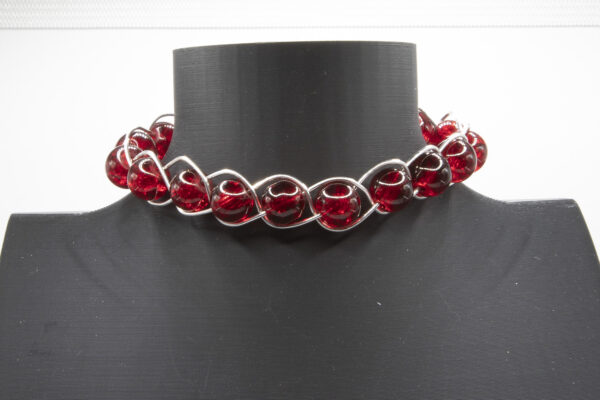 Handcrafted Woven Red stone Bracelet