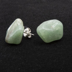 Sterling Silver Green Aventurine Stud Earrings