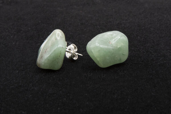 Sterling Silver Green Aventurine Stud Earrings
