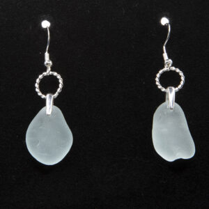 Devon Blue Sea Glass and Sterling Silver earrings