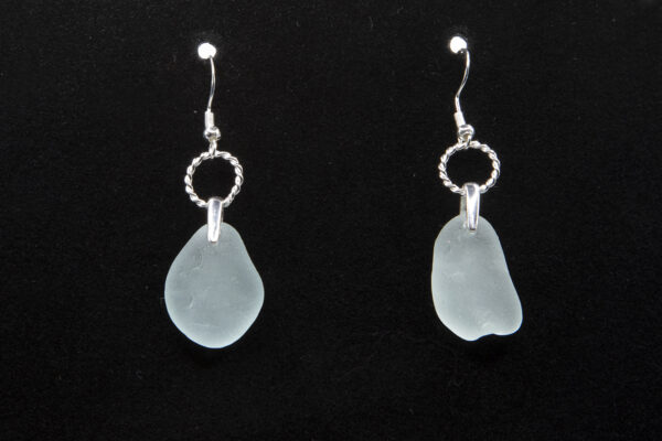 Devon Blue Sea Glass and Sterling Silver earrings
