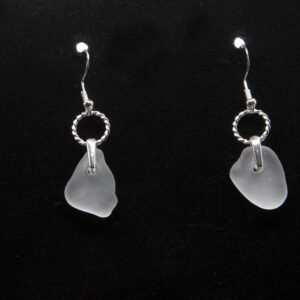 White Sea Foam Norfolk Sea Glass and Sterling Silver earings