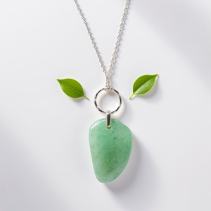 ADVENTURINE WITH SILVER HOOP AND CHAIN