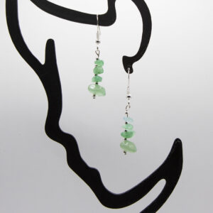 AVENTURINE AND SILVER EARRINGS