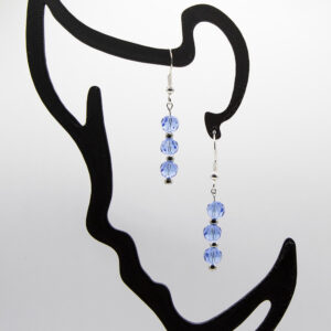 BLUE BEAD AND SILVER EARRINGS