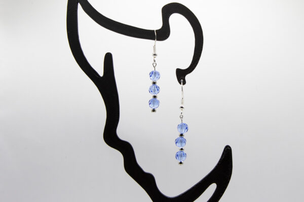 BLUE BEAD AND SILVER EARRINGS