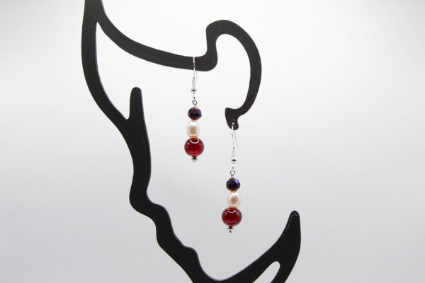 FRESHWATER PEARL AND BEAD EARRINGS