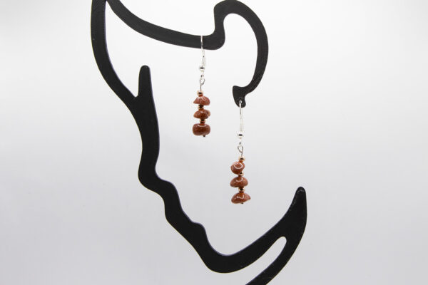 GOLDSTONE AND SILVER EARRRINGS