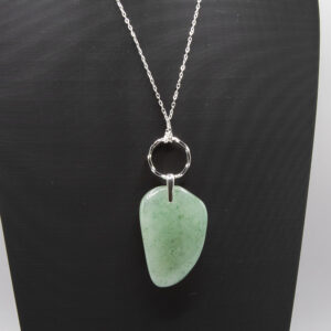 GREEN AVENTURINE AND SILVER NECKLACE