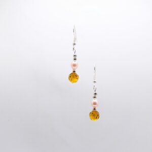 PEARL AND AMBER BEAD EARRINGS