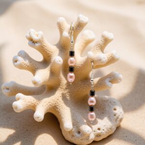 PEARL AND HEMATITE EARRINGS