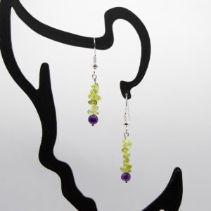 PERIDOT AND AMYTHIST EARRINGS