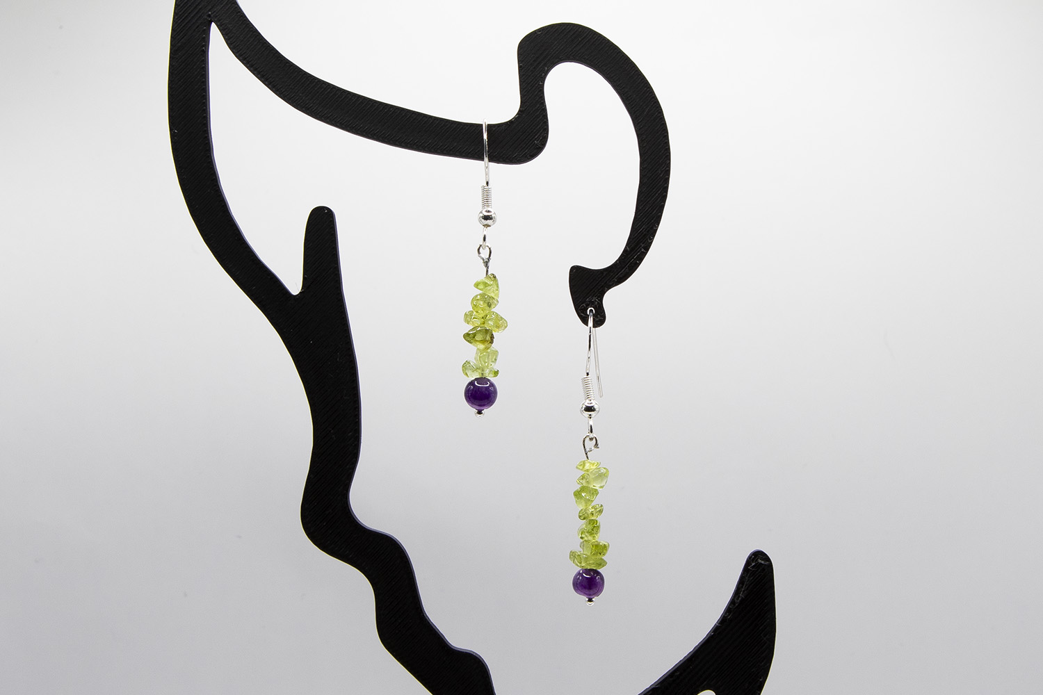 PERIDOT AND AMYTHIST EARRINGS