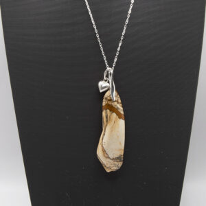PICTURE JASPER AND S SILVER HEART NECKLACE