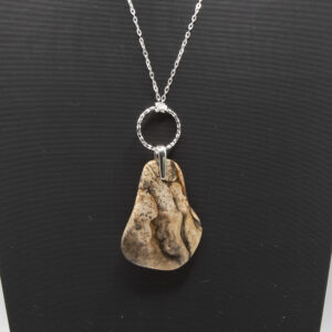 PICTURE JASPER AND SILVER NECKLACE
