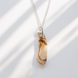 PICTURE JASPER WITH SILVER HEART AND CHAIN
