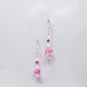 BLEEDING HEART SWAROVSKI EARRINGS