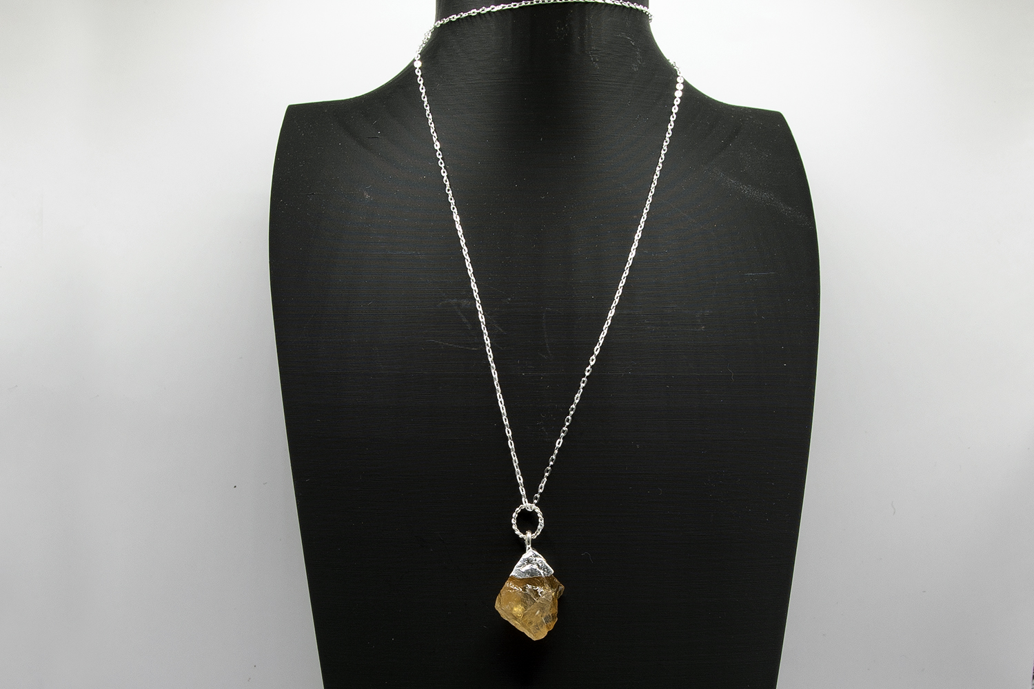 Citrine set in Sterling Silver with 18" chain