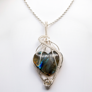 labradorite heart shaped Crystal