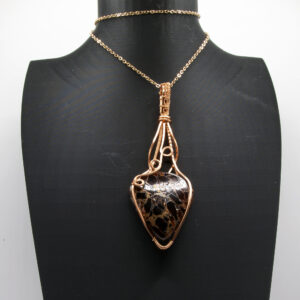 Mohave Garnet set in Rose Gold plated wire