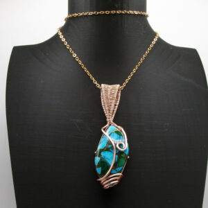 mohave turquoise in Rose Gold wire