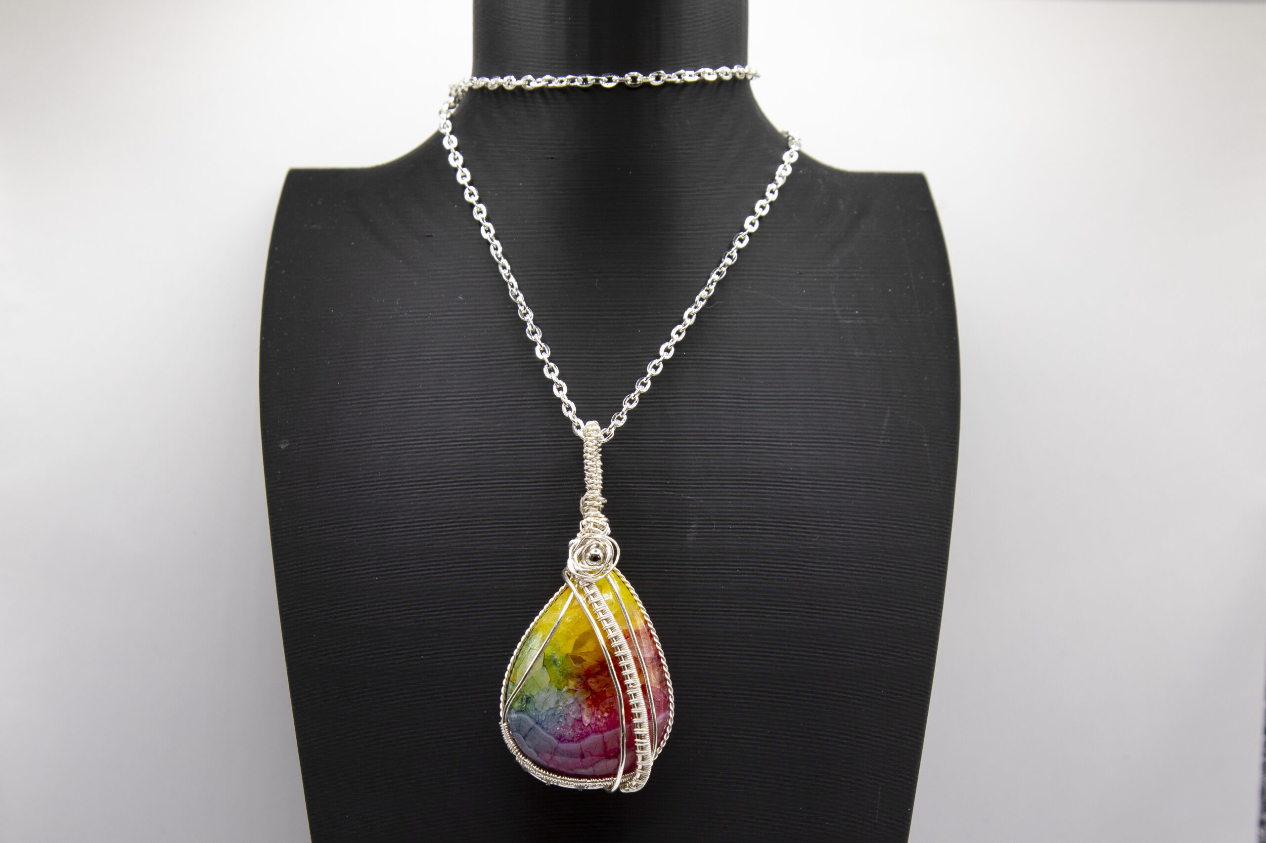 Rainbow Quartz Wire-Wrapped Necklace