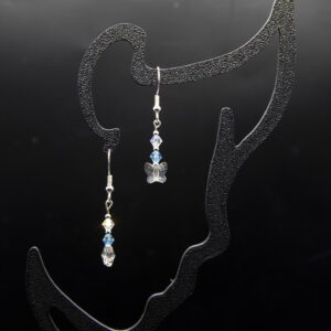 Sea Blue Swarovski Crystal Butterfly Earrings