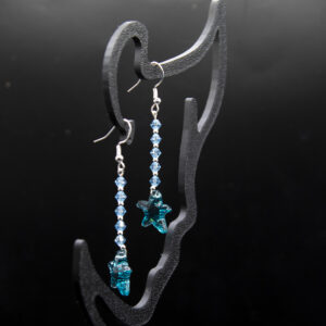 Sea Blue Swarovski Crystal Starfish Earrings