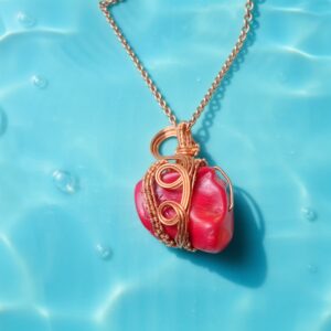 RED CORAL IN COPPER WIRE