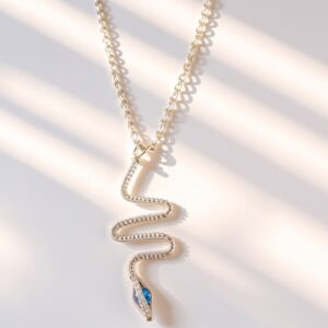 Handwoven Silver-Coloured Snake Necklace