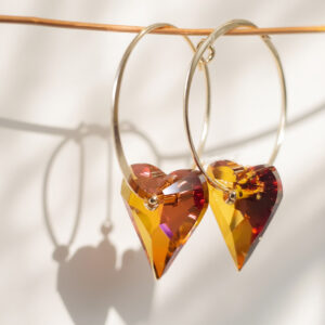 SWAROVSKI CRYSTAL HEART EARRINGS