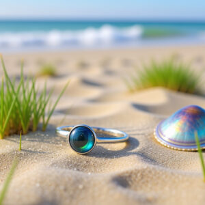 ABALONE SHELL SILVER RING