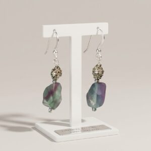 FLURITE EARRINGS STERLING SILVER