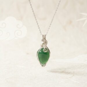 JADE TEARDROP IN STERLING SILVER