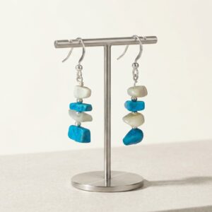 TURQUOISE-MOP AND SILVER EARRINGS