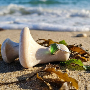CORNISH GREEN SEAGLASS SIGNATURE WAVE RING