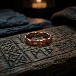 MENS COPPER RING ON BENCH